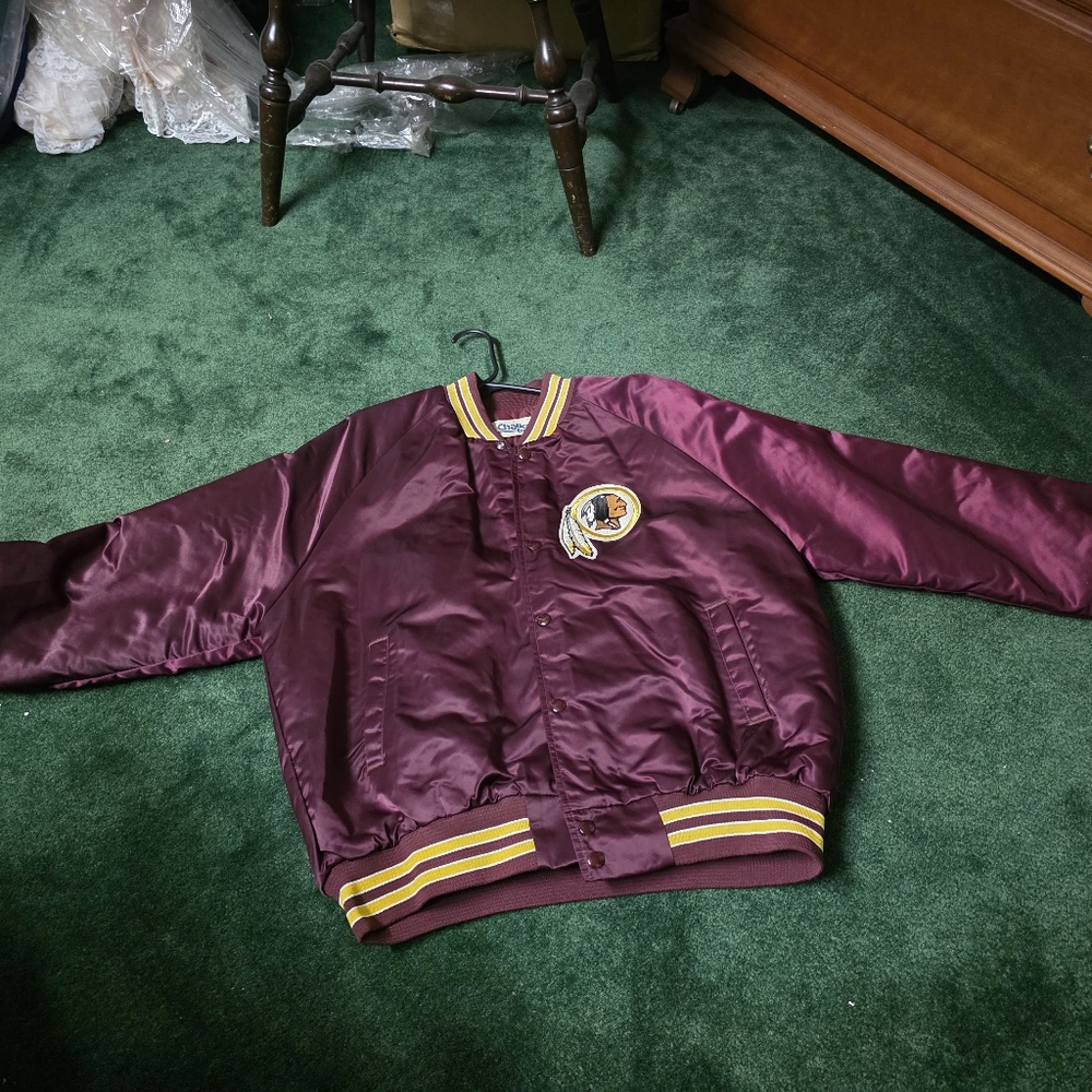 Vintage Washington Redskins Burgundy and Gold Bomber Jacket
